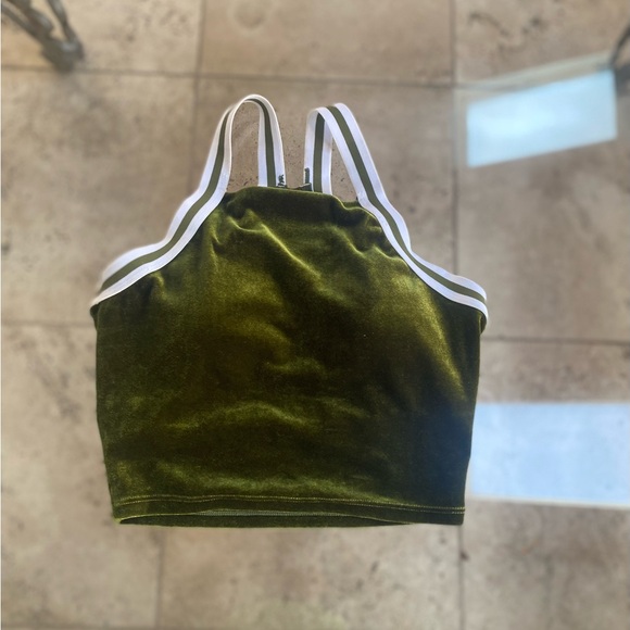 BuffBunny  Disco short olive green velvet top - Picture 6 of 8